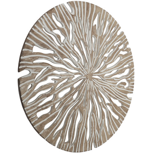 Mistana™ Beige Wood Handmade Intricately Carved Starburst Wall Decor